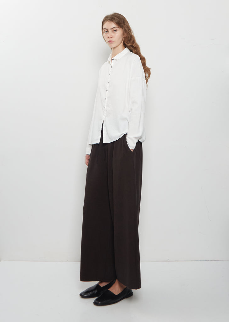 Light Cotton Short Collar Shirt — Milk