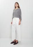Compact Cotton Wide & Long Trousers — Milk