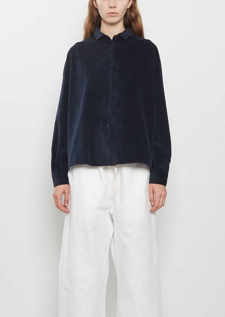 Velvet Short Collar Shirt