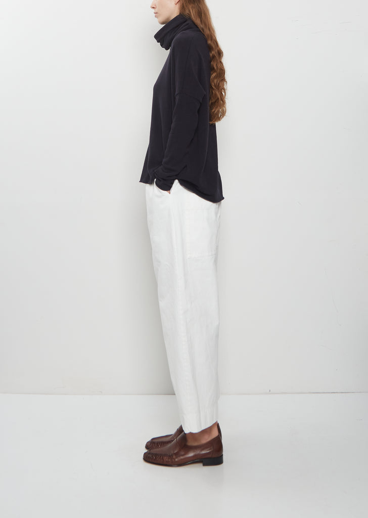 Heavy Jersey Turtleneck — Navy