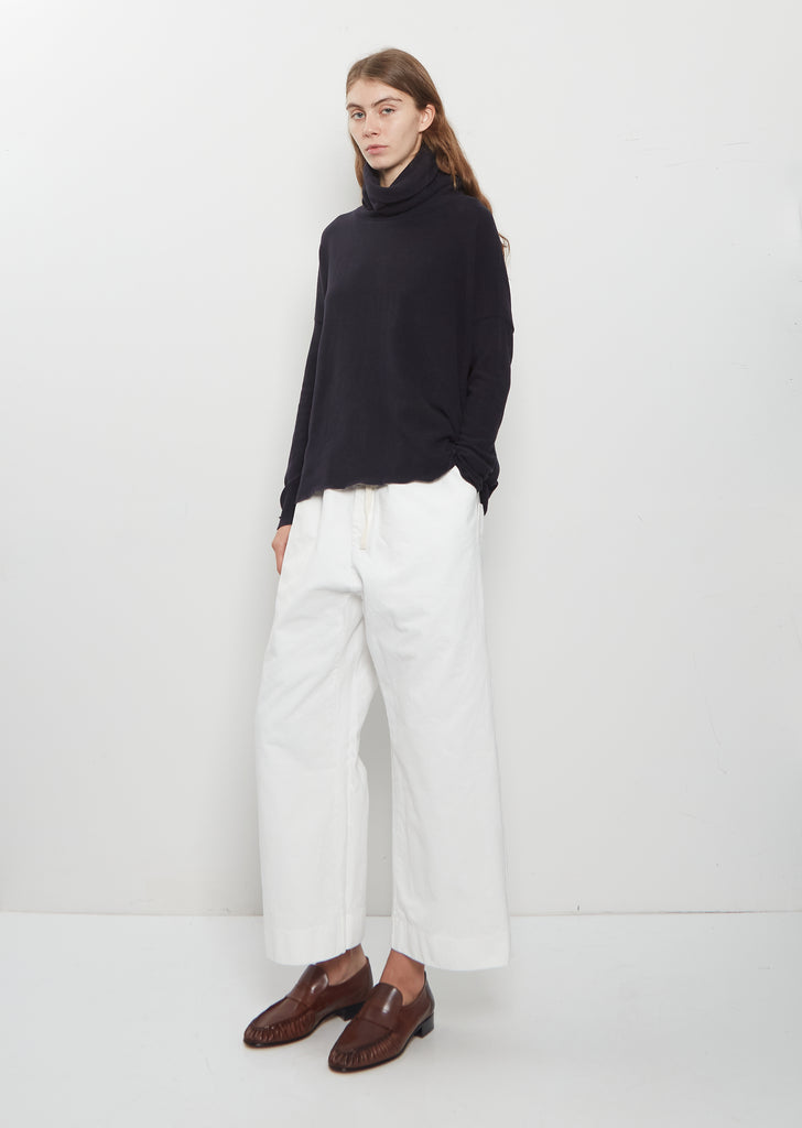 Heavy Jersey Turtleneck — Navy