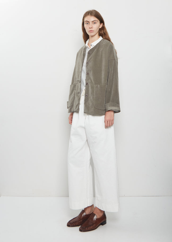 Velvet Loose Blazer — Taupe
