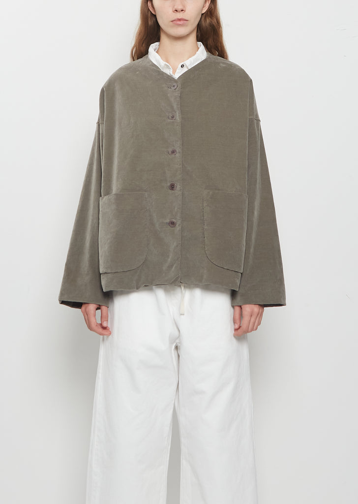 Velvet Loose Blazer — Taupe