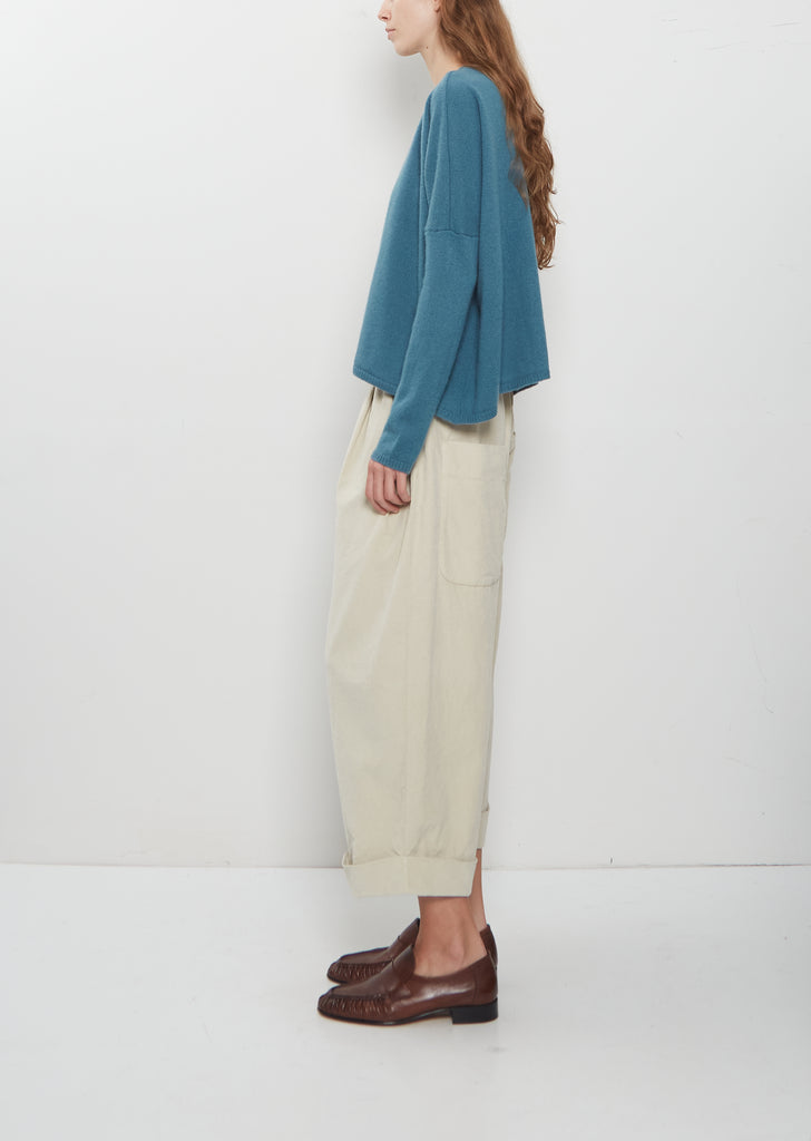 Cashmere V-Neck Sweater — Teal