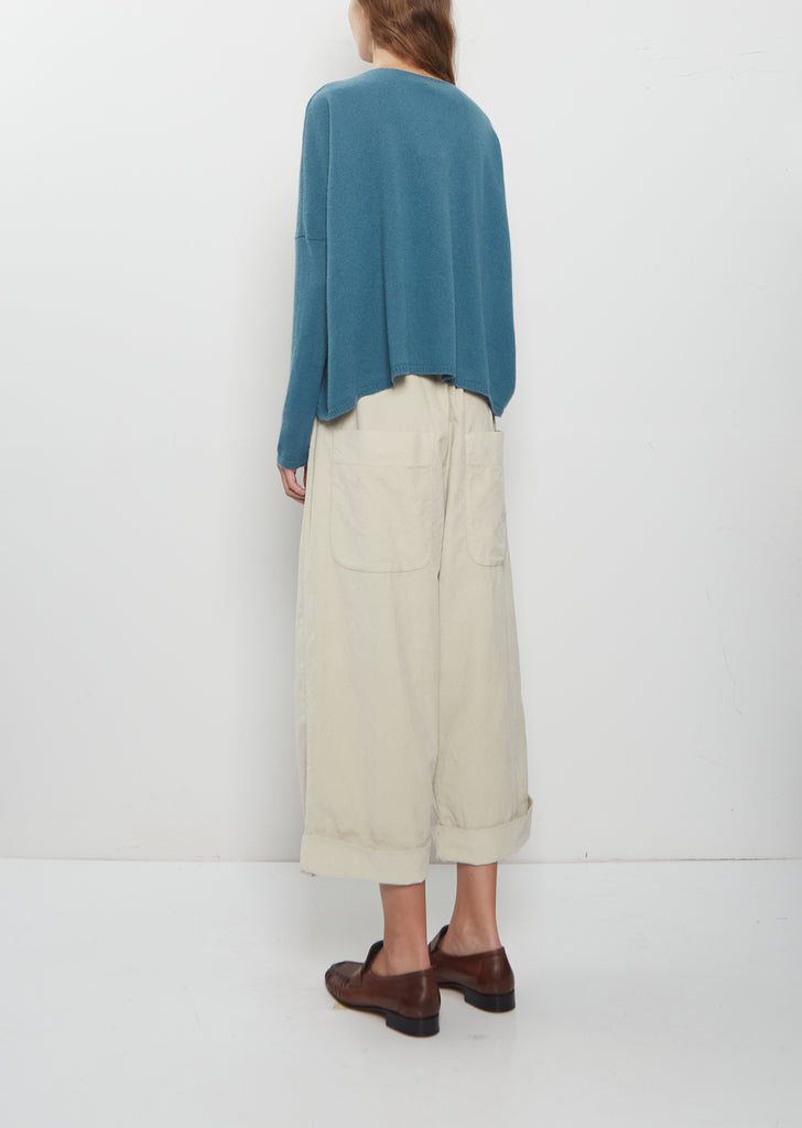 Cashmere V-Neck Sweater — Teal