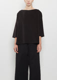 Velvet Boatneck Top — Brown