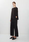 Velvet Boatneck Top — Brown