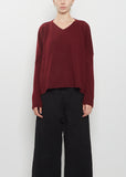 Cashmere V-Neck Sweater — Wine