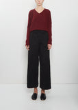 Compact Cotton Wide & Long Trousers — Black