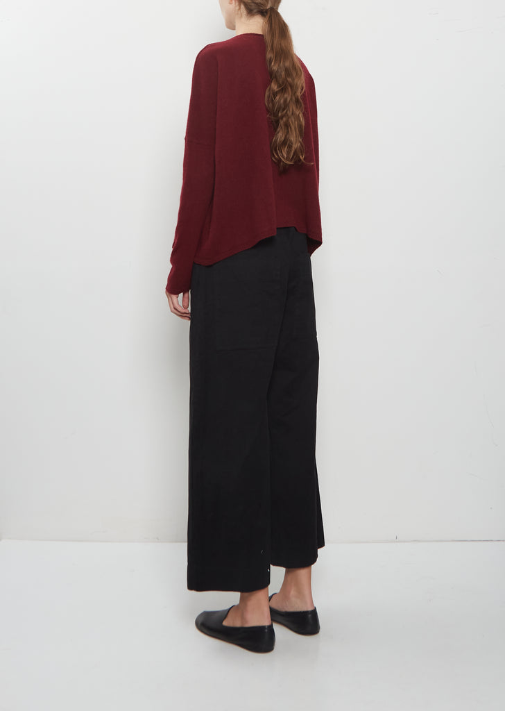 Cashmere V-Neck Sweater — Wine
