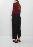 Compact Cotton Wide & Long Trousers — Black