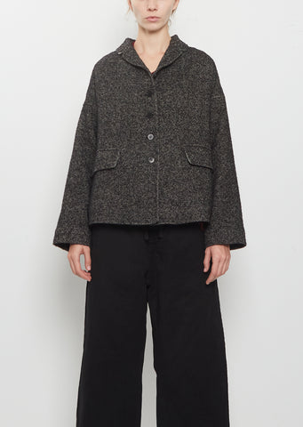 Wool Blend Tweed Loose Blazer