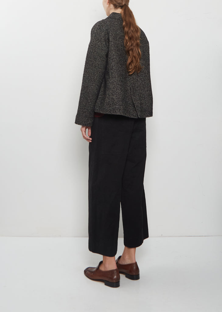 Wool Blend Tweed Loose Blazer