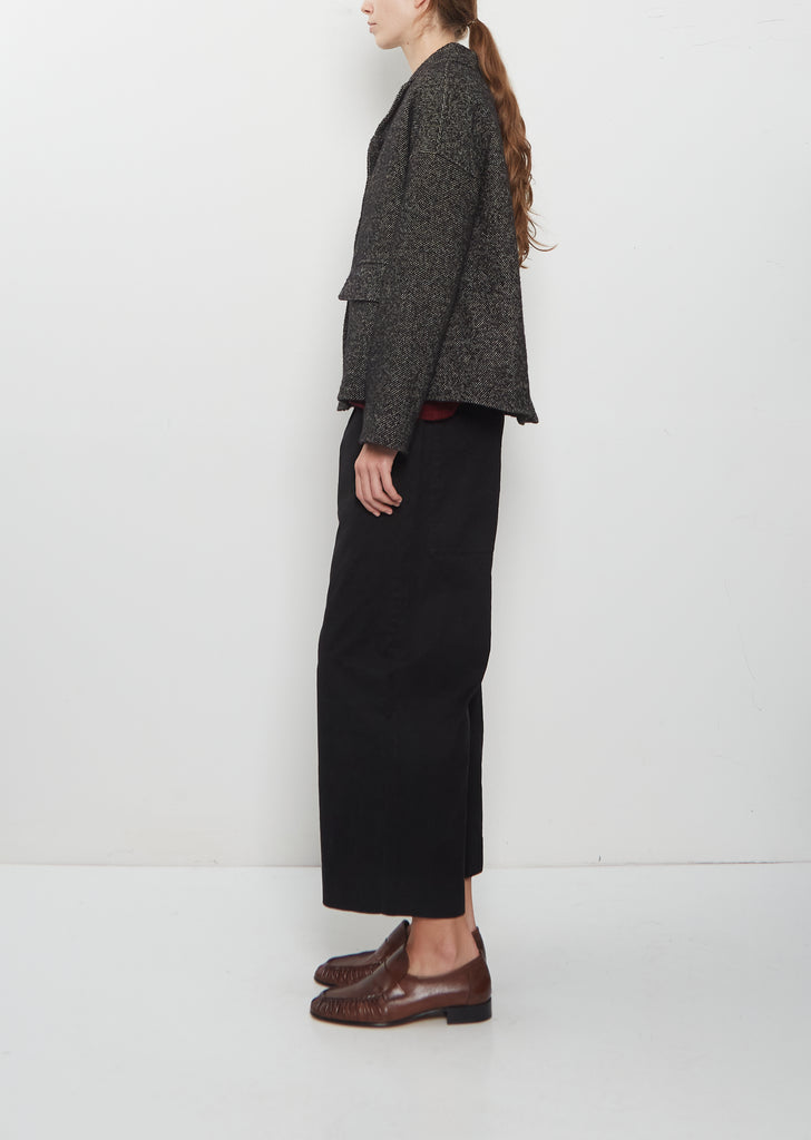 Wool Blend Tweed Loose Blazer