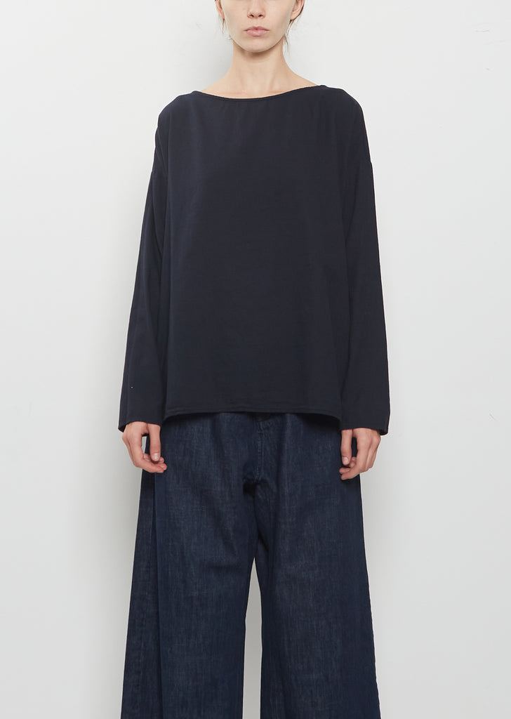 Light Cotton Long Sleeve T-Shirt — Navy