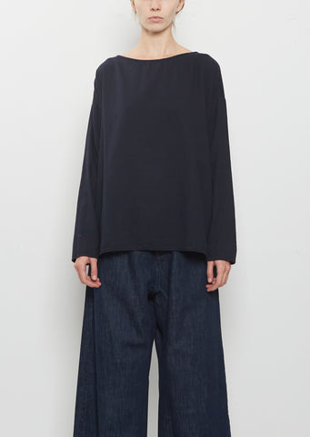 Light Cotton Long Sleeve T-Shirt — Navy
