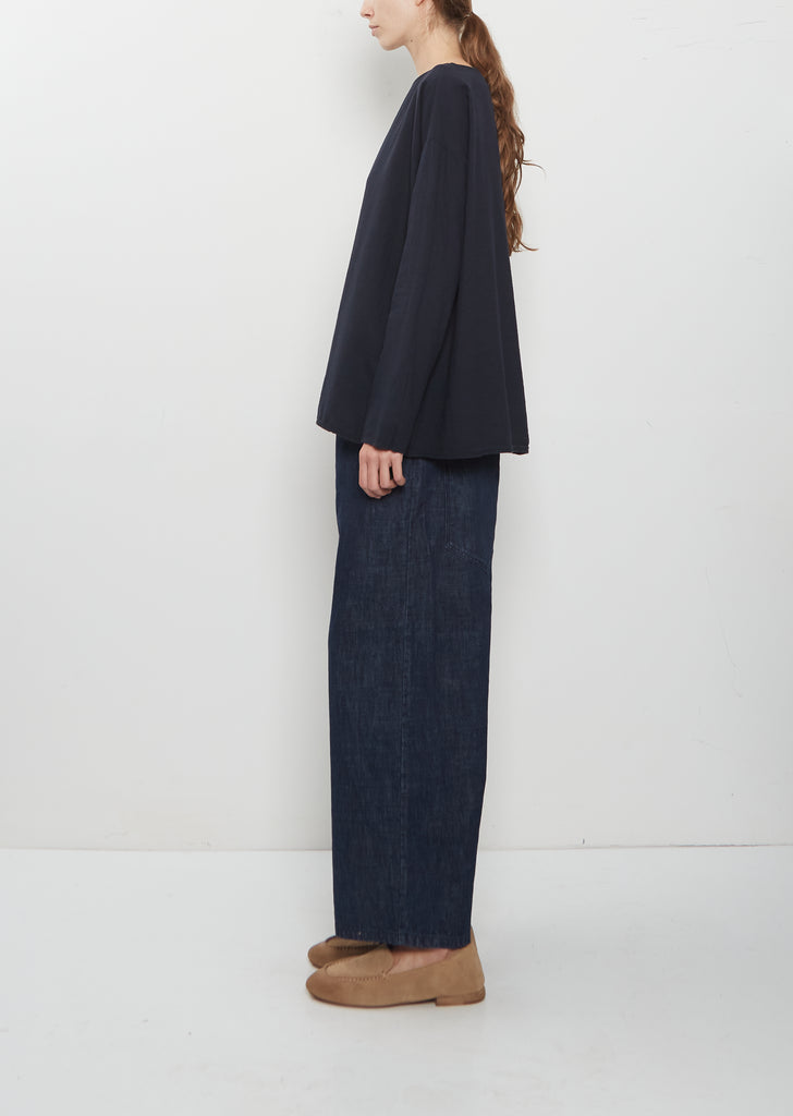 Light Cotton Long Sleeve T-Shirt — Navy