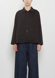 Compact Cotton Overshirt Jacket — Brown