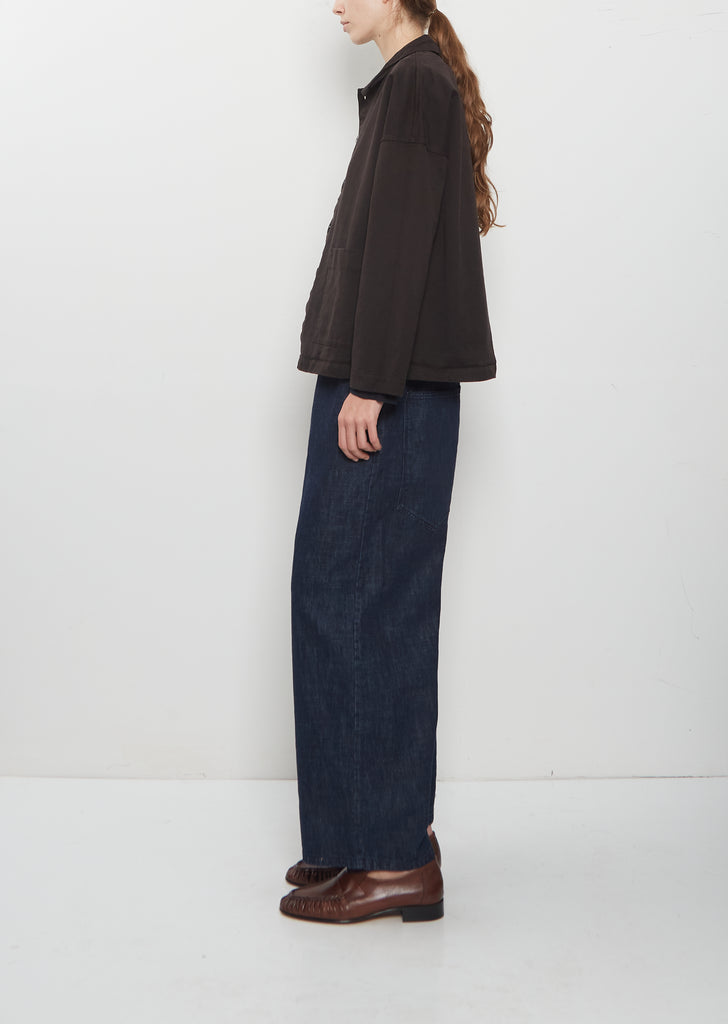 Compact Cotton Overshirt Jacket — Brown