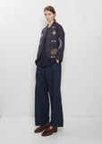 Phil's Flower Beads Wool Jacket — Khaki Check