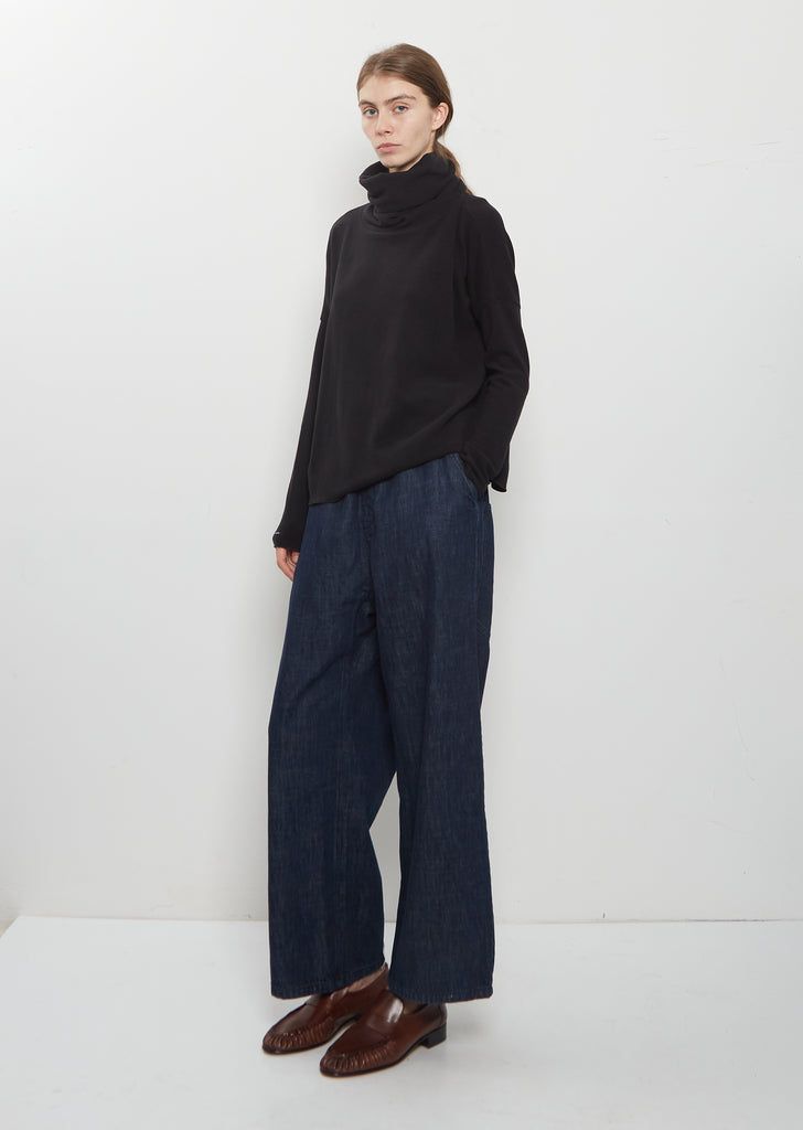 Heavy Jersey Turtleneck — Black