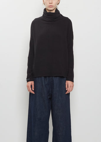 Heavy Jersey Turtleneck — Black