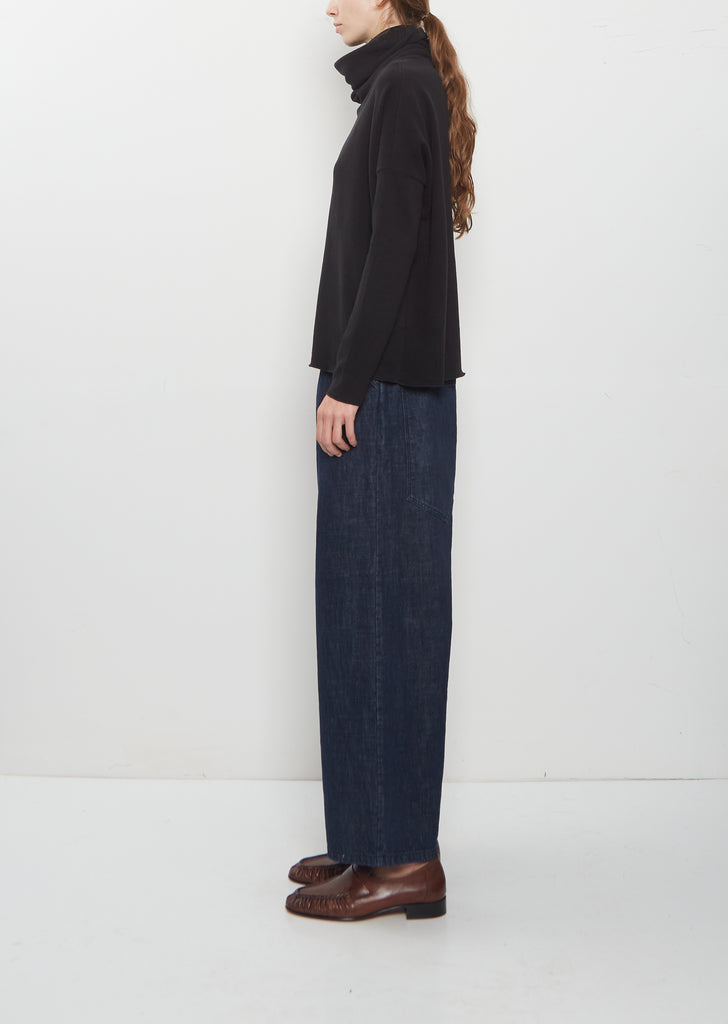 Heavy Jersey Turtleneck — Black