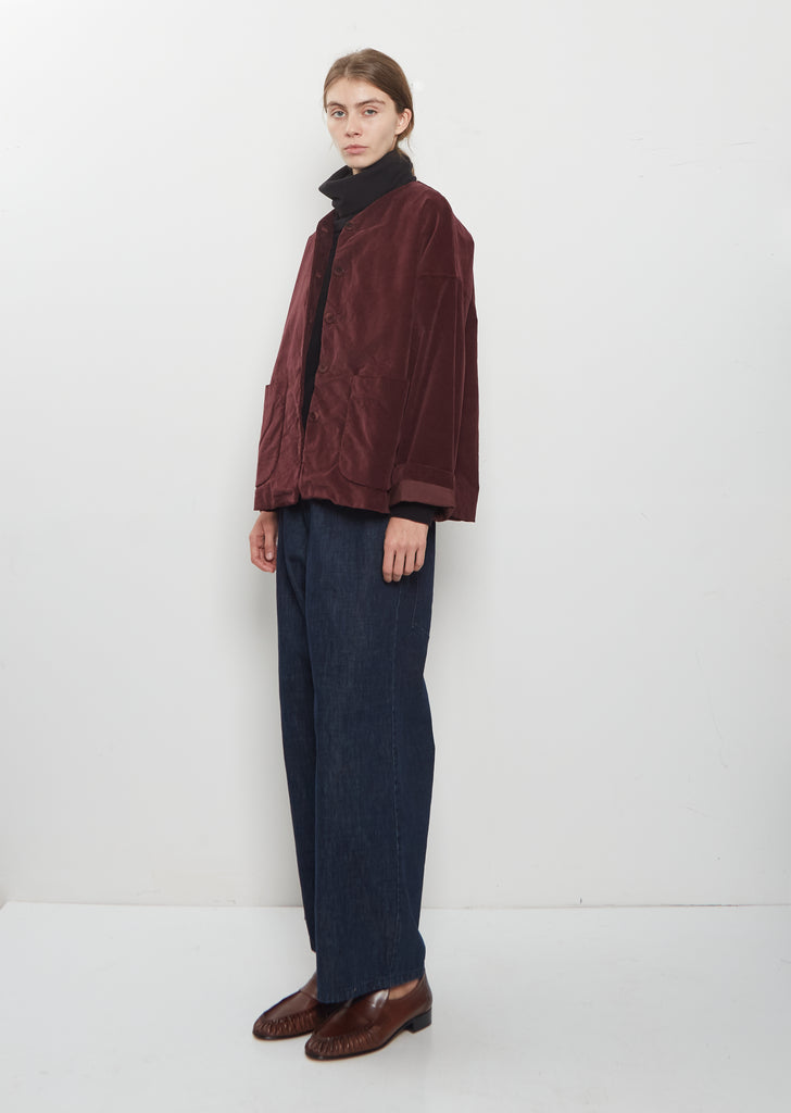 Velvet Loose Blazer — Wine