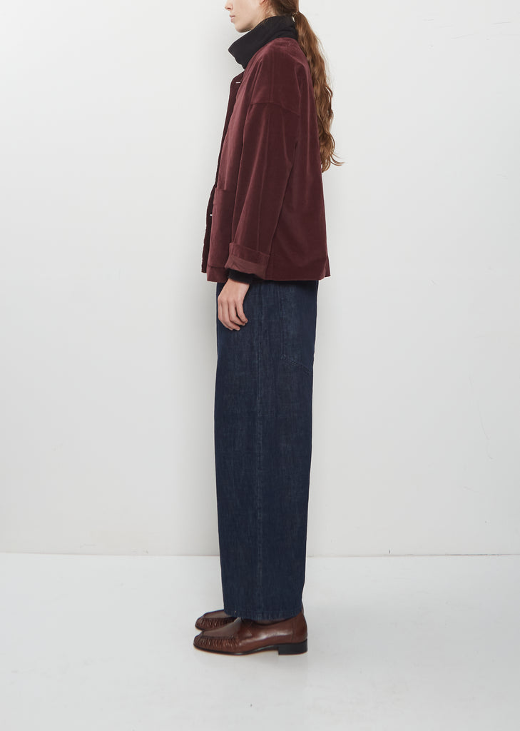 Velvet Loose Blazer — Wine