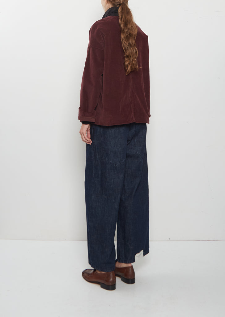 Velvet Loose Blazer — Wine