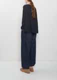Light Cotton Long Sleeve T-Shirt — Navy