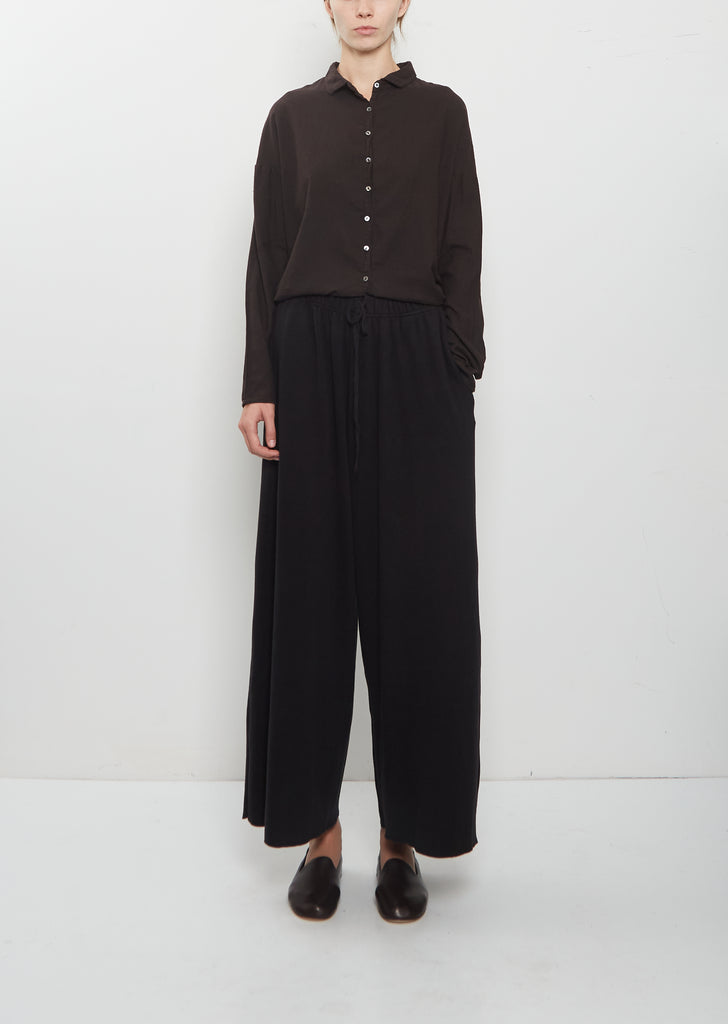 Heavy Jersey Wide Essential Trousers — Black