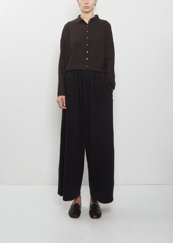 Heavy Jersey Wide Essential Trousers — Black