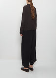 Light Cotton Short Collar Shirt — Brown