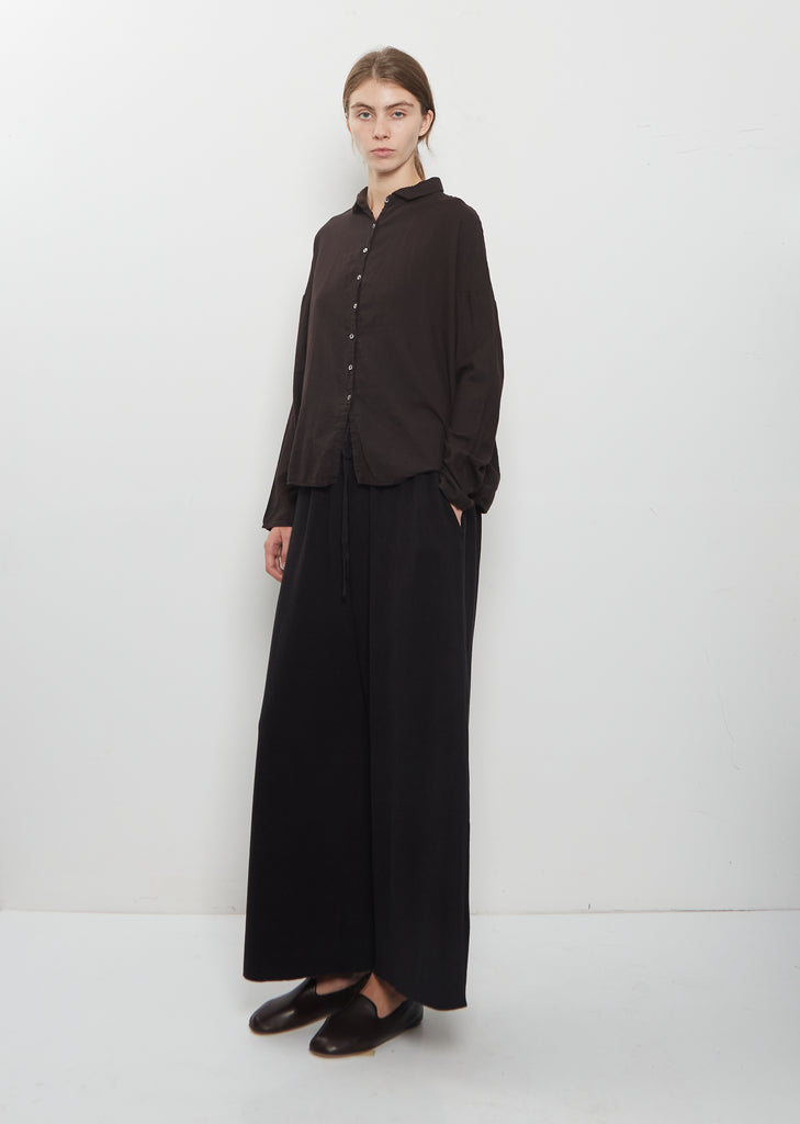 Heavy Jersey Wide Essential Trousers — Black