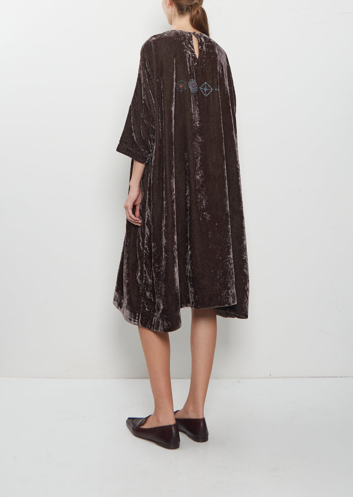 Root Blocks Velvet Dress
