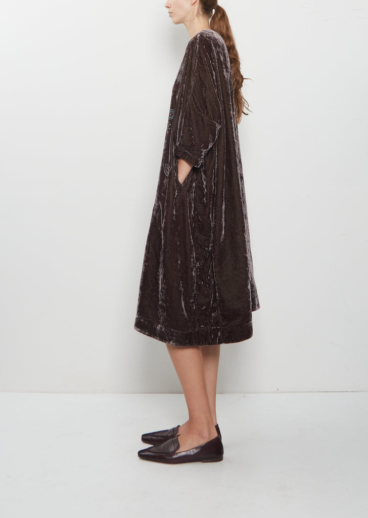 Root Blocks Velvet Dress