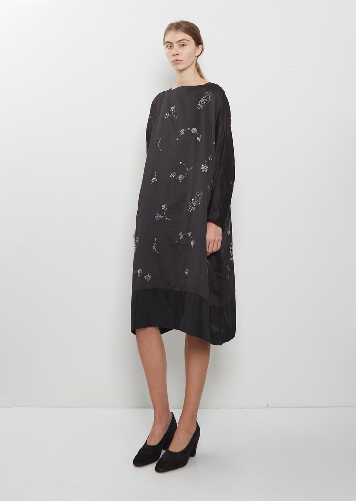 Boat Neck Silk Cotton Dress