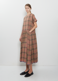 Front Pocket Gather Dress Cap Sleeve