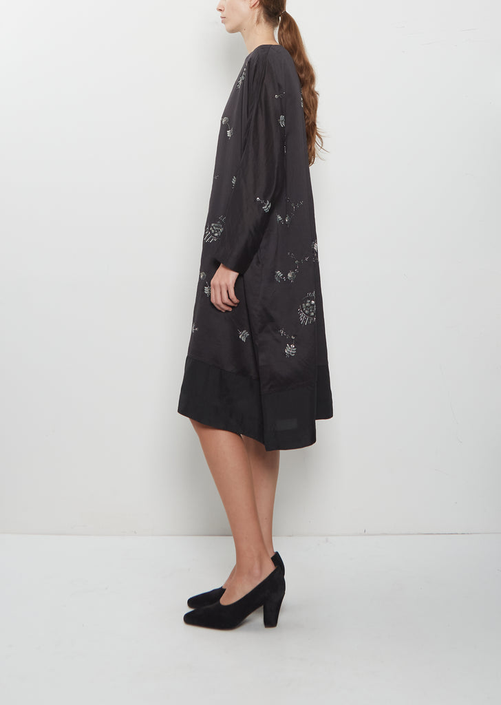 Boat Neck Silk Cotton Dress
