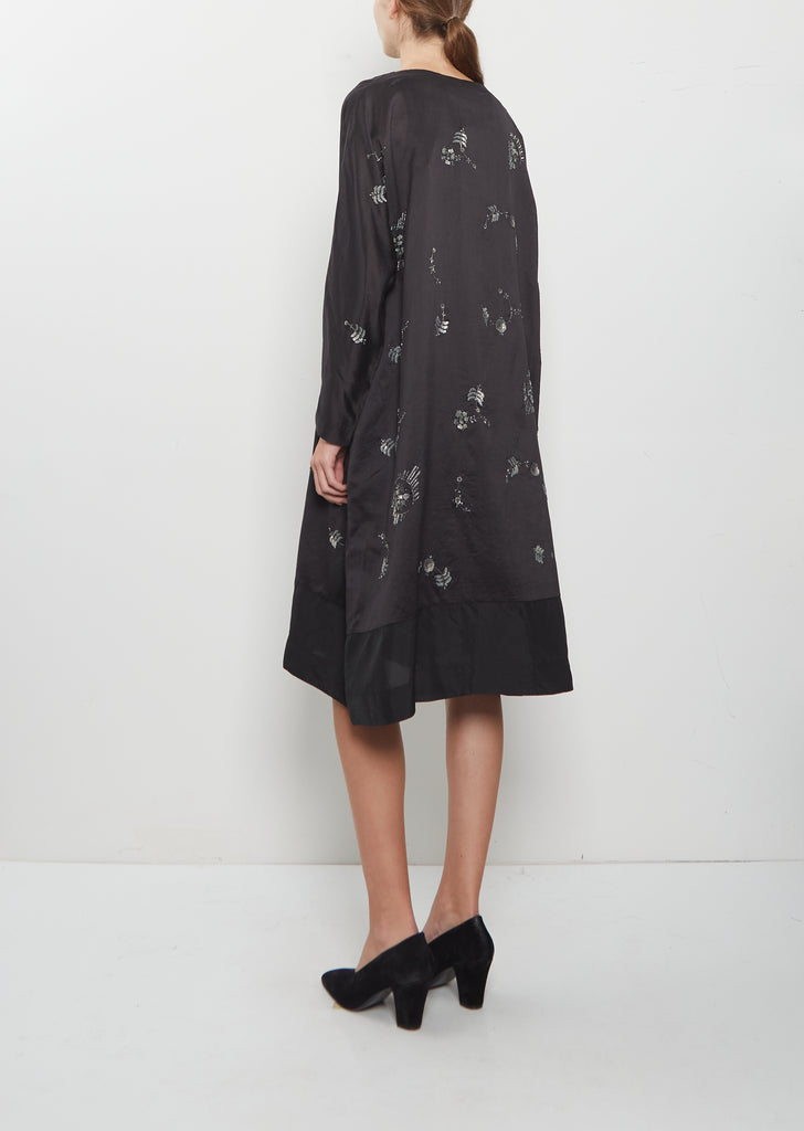 Boat Neck Silk Cotton Dress