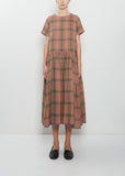 Front Pocket Gather Dress Cap Sleeve