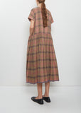 Front Pocket Gather Dress Cap Sleeve
