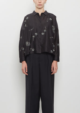 Small Collar Silk Cotton Shirt