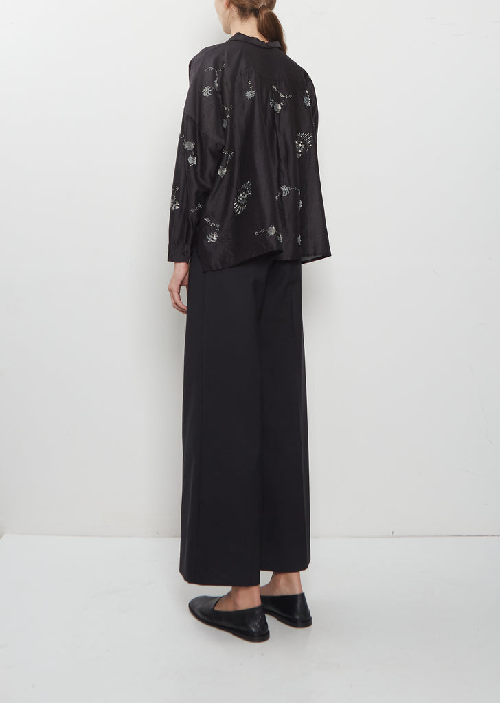 Small Collar Silk Cotton Shirt