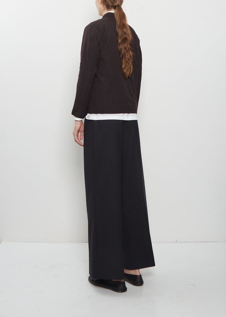 Phil's Flower Beads Wool Jacket — Dark Brown