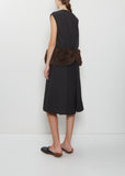 Boxy Peplum Faux Fur Bow Detail Dress
