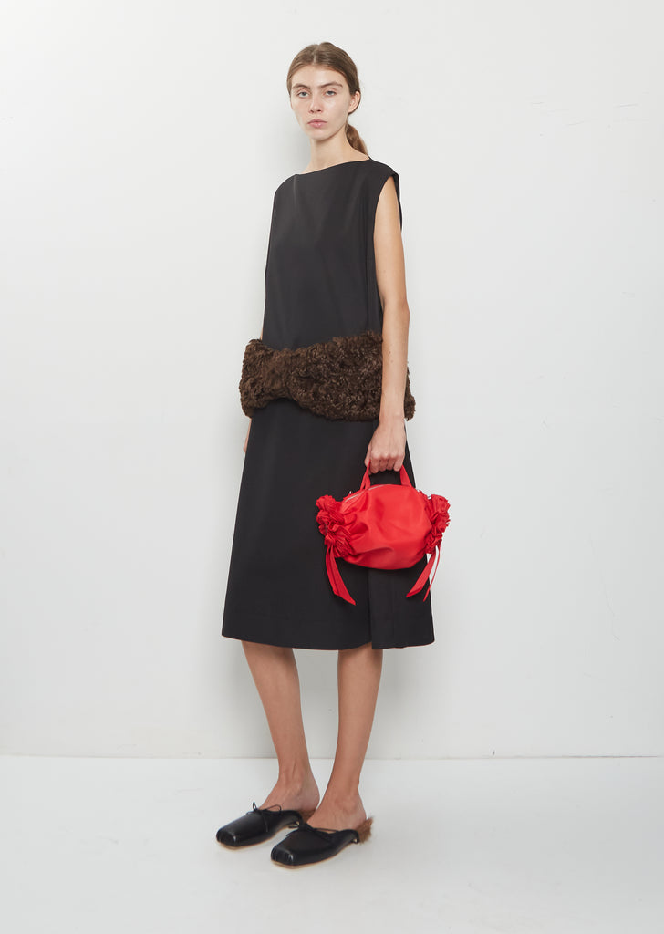 Mini Double Ribbon Rosette Bag — Red