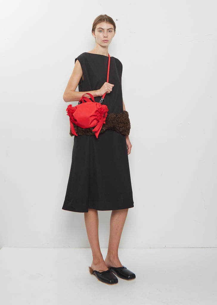 Mini Double Ribbon Rosette Bag — Red