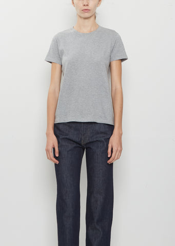 Seamless Crew Neck Cotton Tee — Top Grey